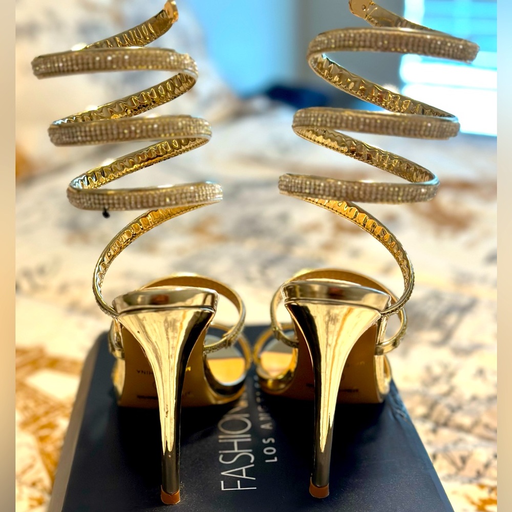 Gold Rhinestone Heels
